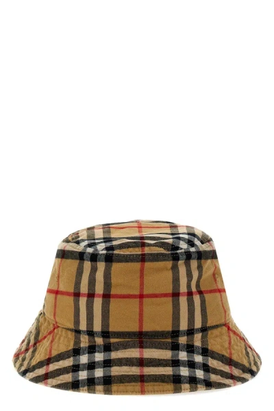 Burberry Men Bucket Hat Check In Cream
