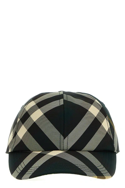 Burberry Men Check Cap In Multicolor