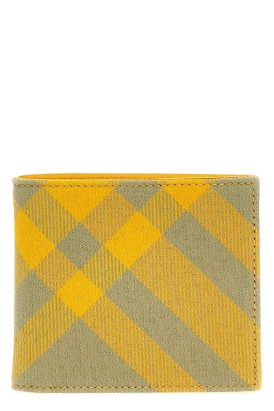 Burberry Men Check Wallet In Yellow