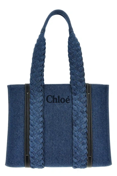 Chloé Women Small 'woody' Shopping Bag In Blue