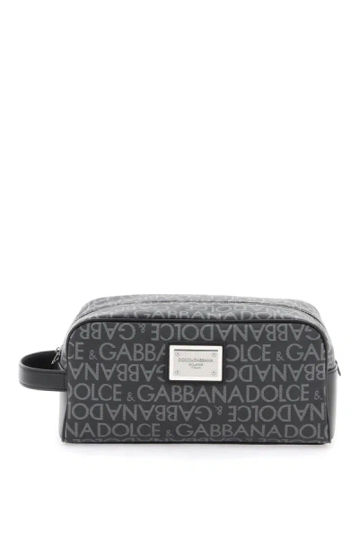 Dolce & Gabbana Coated Jacquard Vanity Case Women In Multicolor