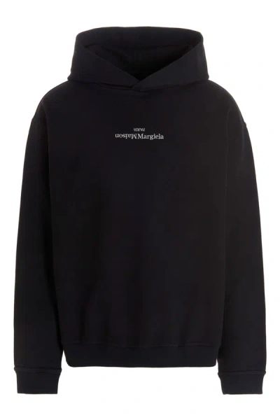 Maison Margiela Hoodie With Reversed Embroidered Logo In Black