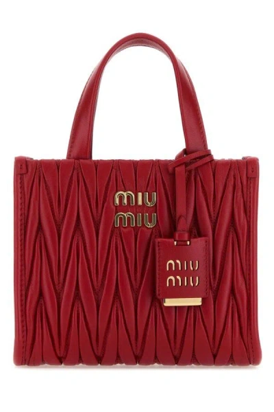 Miu Miu Woman Tiziano Red Nappa Leather Handbag