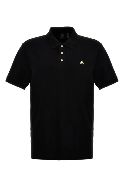 Moose Knuckles Men Logo Polo Shirt In Black