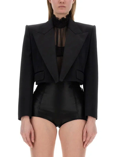 Dolce & Gabbana Short Tuxedo Jacket In Black