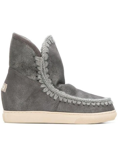Mou Whipstitched Ankle Boots - Grey