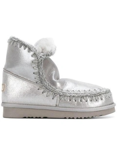 Mou Whipstitched Boots - Metallic In Metallic
