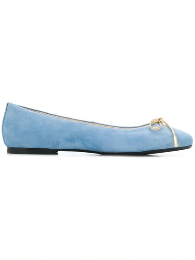 Anna Baiguera Bow Front Ballerina Shoes In Blue