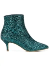 Polly Plume Wannabe Glitter Boots In Green