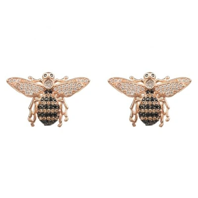 Latelita London Honey Bee Stud Earrings Rosegold