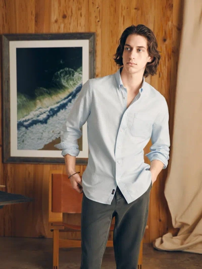 Faherty Supima Oxford Shirt In Blue Heather