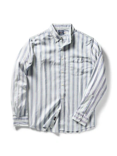 Faherty Supima Oxford Shirt (tall) In Coastal Skies Stripe