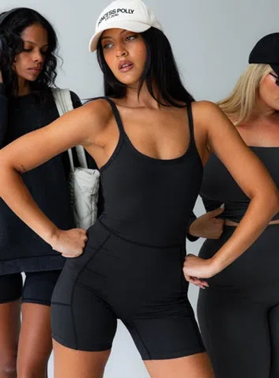 Princess Polly Active Feel Good Contour Activewear Catsuit In Black