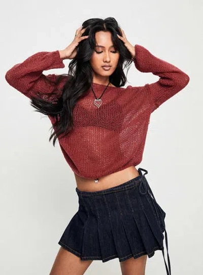 Princess Polly Daja Knit Sweater In Red
