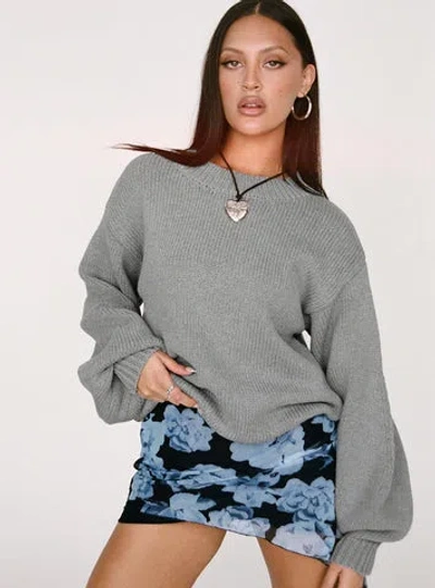 Princess Polly Harmony Knit Sweater In Gray