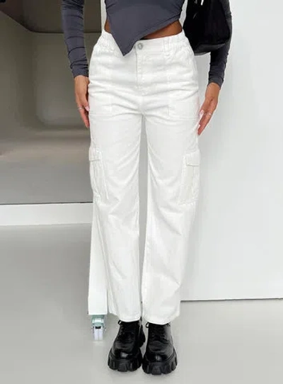 Princess Polly Pawley Cargo Pants In White