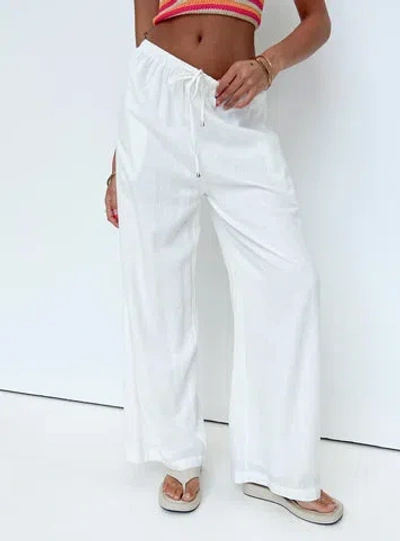 Princess Polly Ogilvie Linen Blend Pants In White