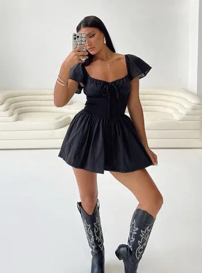 Princess Polly Front Row Romper In Black
