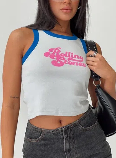 Princess Polly Rolling Stones Tank Top In Blue