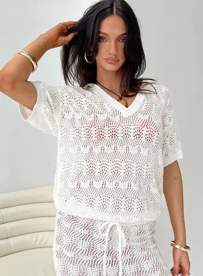 Princess Polly Vacation Knit Top In White