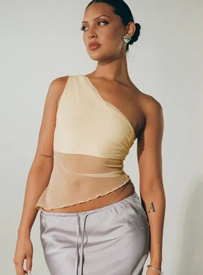 Princess Polly Lower Impact Gilda Asymmetric Top In Cream