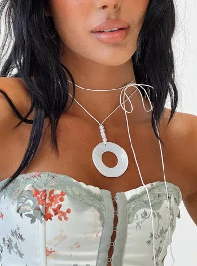 Princess Polly Sun Time Necklace In White
