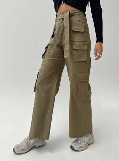 Princess Polly Locket Utility Cargo Pants In Olive