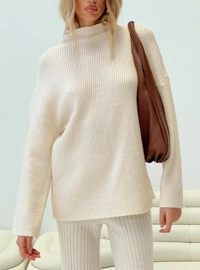 Princess Polly Estevan Sweater In Cream