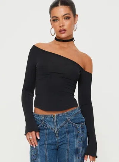 Princess Polly Lower Impact Vito Cold Shoulder Top In Black