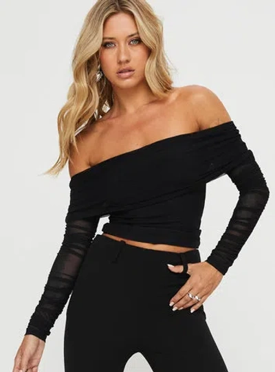 Princess Polly Rosenfield Off The Shoulder Top In Black