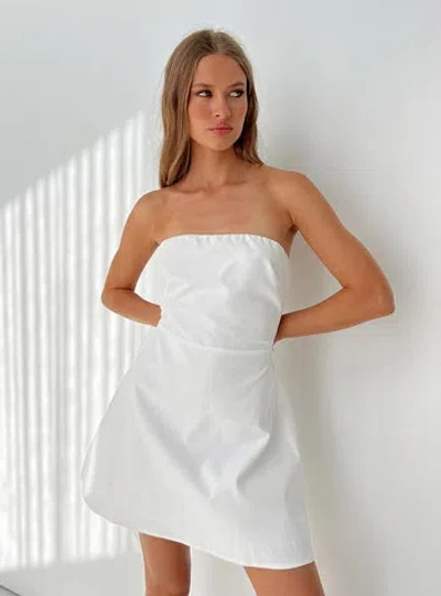 Princess Polly Lower Impact Ostro Strapless Mini Dress In White