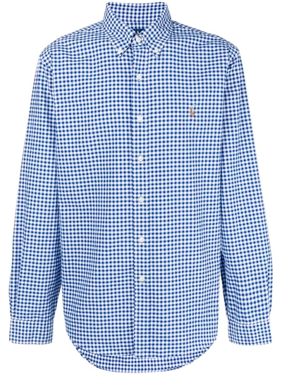 Ralph Lauren Check-print Long-sleeved Shirt In Blue