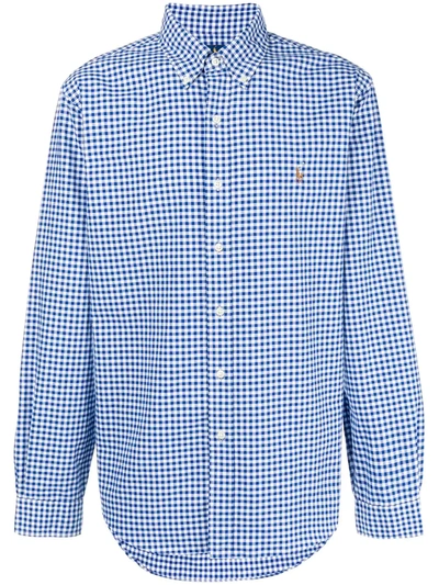 Polo Ralph Lauren Check-print Long-sleeved Shirt In Blue