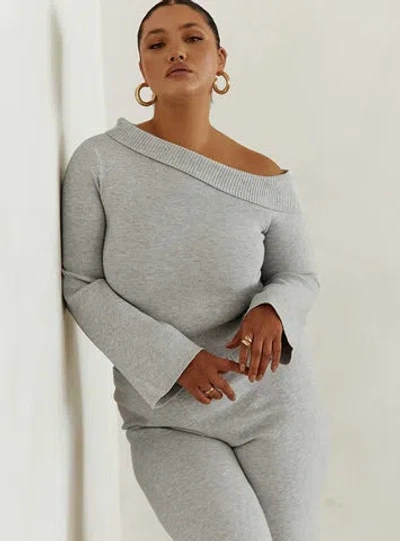 Princess Polly Lower Impact Sina Off The Shoulder Top In Gray