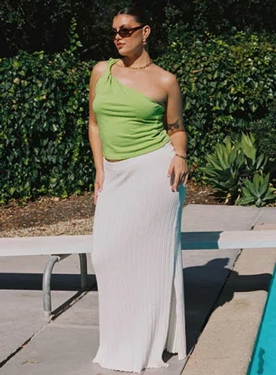 Princess Polly Curve Santorini Knit Maxi Skirt White Curve