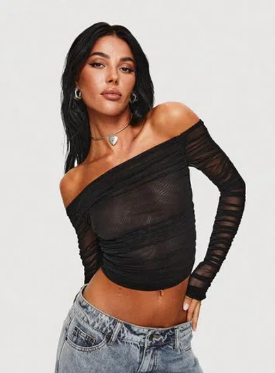 Princess Polly Lower Impact Hartford Off The Shoulder Top In Black