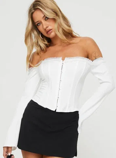Princess Polly Avaah Off The Shoulder Top In White