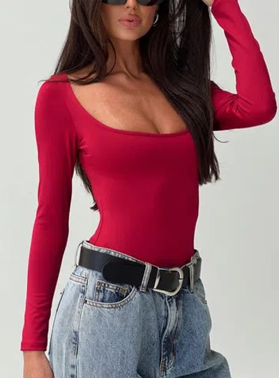 Princess Polly Ellery Bodysuit In Red