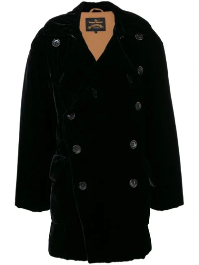 Vivienne Westwood Anglomania Double Breasted Midi Coat - Black