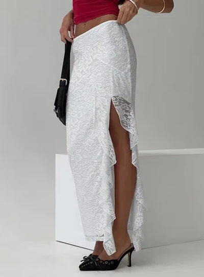 Princess Polly Lower Impact Patisserie Lace Maxi Skirt In White