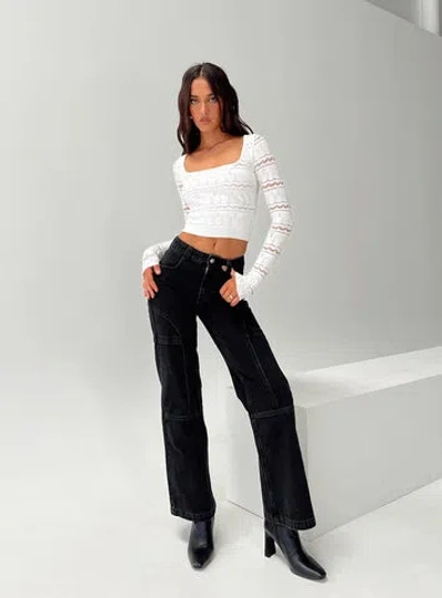 Princess Polly Adims Jeans In Washed Black