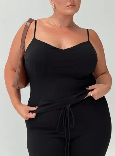 Princess Polly Soft Fit Luxe Evanda Top In Black