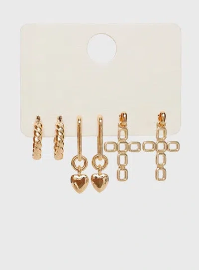 Princess Polly Lower Impact Thaddeus Earring Pack In Gold