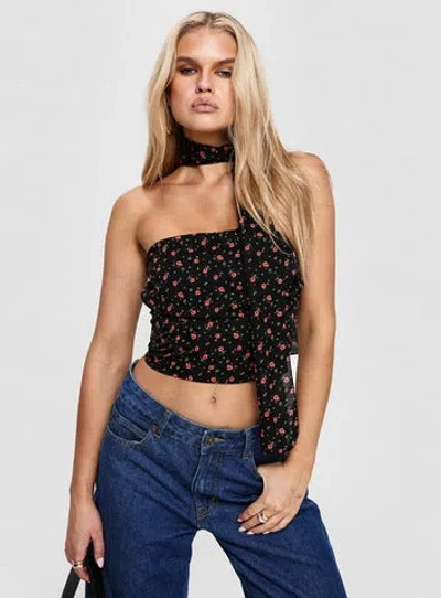 Princess Polly Jontie Two-piece Scarf Top In Black Floral