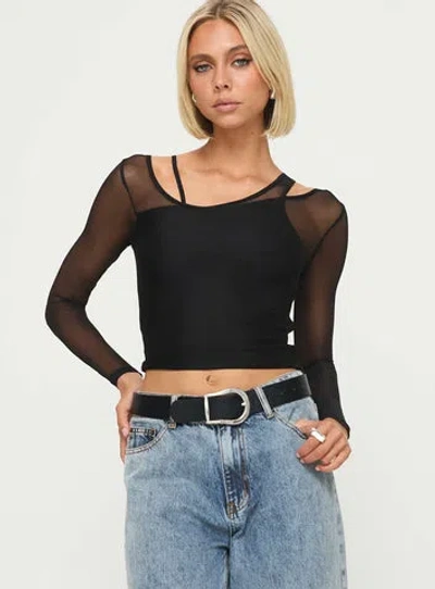 Princess Polly Lower Impact Fulfilled Long Sleeve Top In Black