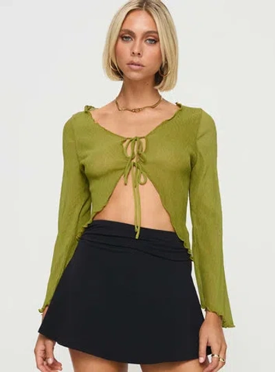 Princess Polly Undone Long Sleeve Top In Green