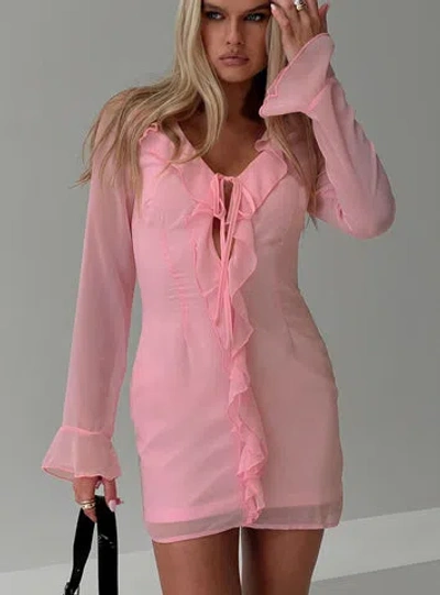 Princess Polly Marisela Long Sleeve Mini Dress In Pink