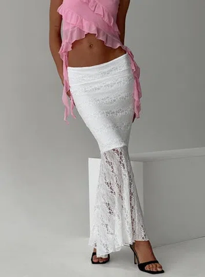 Princess Polly Date Night Maxi Skirt In White