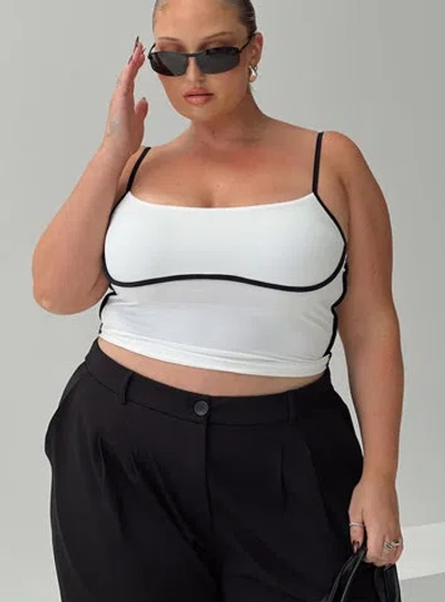 Princess Polly Curve Maidenwell Contrast Top In White