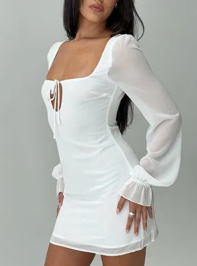 Princess Polly Bayford Long Sleeve Mini Dress In White